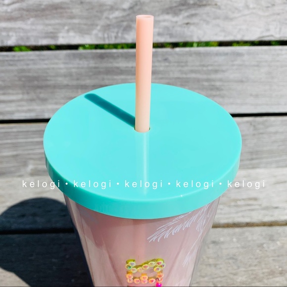 🌈NEW🌈Starbucks Custom Rainbow Bedazzled Bling Iridescent Los Angeles Tumbler - Picture 7 of 8